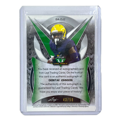 Leaf NFLカード VALIANT DIONTAE JOHNSON 43/50 #BA-DJ2 中古 IT1