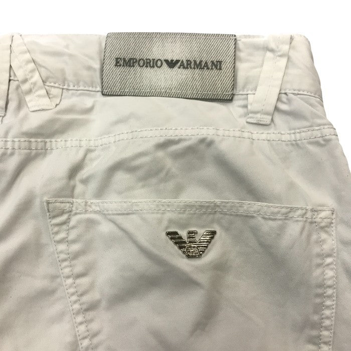 EMPORIO ARMANI エンポリオアルマーニ パンツ メンズ コットン スリムフィット ズボン ホワイト 28インチ J08SA 中古 T1