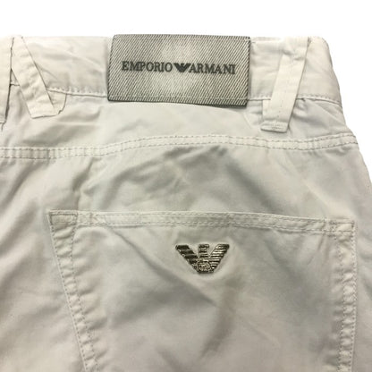 EMPORIO ARMANI エンポリオアルマーニ パンツ メンズ コットン スリムフィット ズボン ホワイト 28インチ J08SA 中古 T1