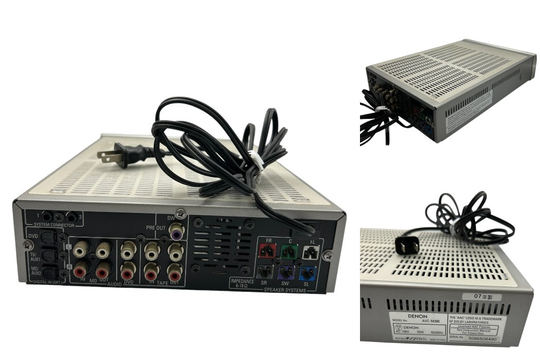 DENON デノン AVサラウンド アンプ スピーカー セット AVC-M380 DSW-M380 SC-CM380 SC-AM380 オーディオ家電 ホームシアターシステム 中古 W４