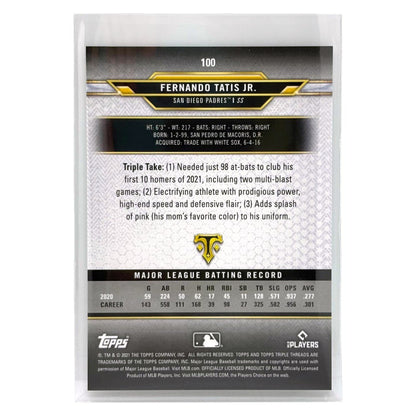 TOPPS MLBカード TRIPLE THREADS FERNANDO TATIS JR. SAN DIEGO PADRES /150 #100 中古 IT1