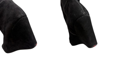 ジャンク品 PRADA プラダ スエード ロングブーツ 37 (約24.0cm) ブランド おしゃれ レディース 厚底 中古 W４