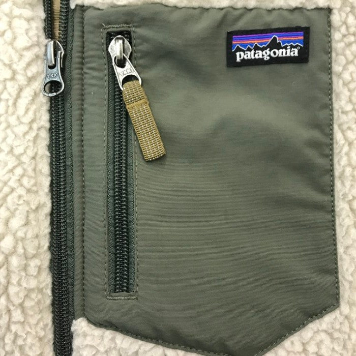 Patagonia パタゴニア キッズ レトロX ジャケット キッズ/レディース 秋冬 フリース パイル カーディガン ベージュ/カーキ XXL(16-18) 65625 中古 T1