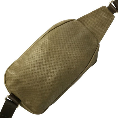 COACH コーチ トンプソン ボディバッグ メンズ パンチング レザー スリングバッグ カーキ 70716 中古 T1