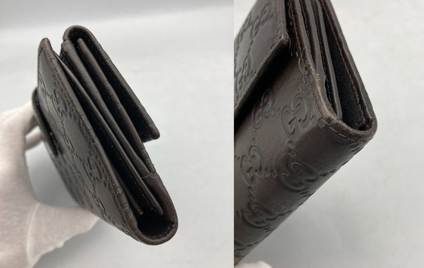 GUCCI グッチ シマレザー Wホック 長財布 231841 中古 D4