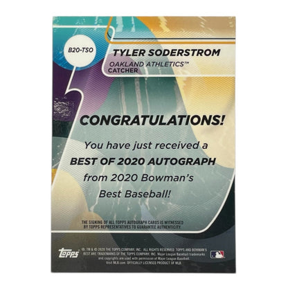TOPPS MLBカード BOWMAN'S BEST TYLER SODERSTROM OAKLAND ATHLETICS #B20-TSO 中古 IT2