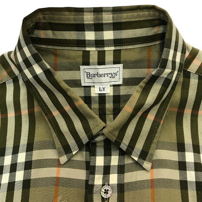 Burberrys バーバリー カジュアルシャツ メンズ コットン 長袖 チェック柄 馬上の騎士 ホース ブラウン LYサイズ BBW90-920 中古 T1