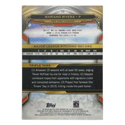 TOPPS MLBカード TRIPLE THREADS MARIANO RIVERA NEW YORK YANKEES /259 #59 中古 IT2