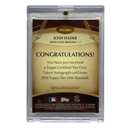 TOPPS MLBカード TIER ONE JOSH HADER BREWERS 06/10 #TTA-JHA 中古 IT2