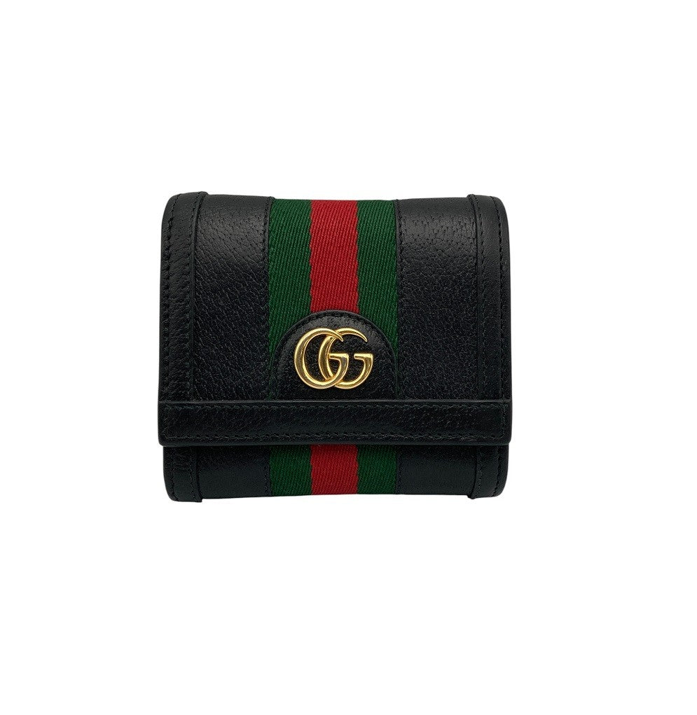 GUCCI グッチ オフィディア GG シェリーライン 二つ折り財布 598662 ブラック 中古 D4