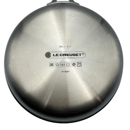LE CREUSET ル・クルーゼ 24cm フライパン ステンレス IH 直火 キッチンツール 調理器具 料理 中古 W４