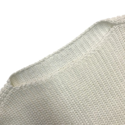 FERRAGAMO フェラガモ ニットトップス レディース 春 コットン サイドカット スリット ボートネック チュニック ホワイト XSサイズ 中古 T1