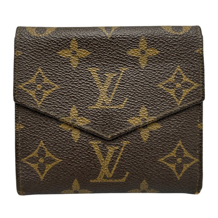 LOUIS VUITTON ルイヴィトン モノグラム ポルトモネビエ 三つ折り財布 M61660 ブランド コンパクト 財布 メンズ レディース ダブルホック 中古 W４