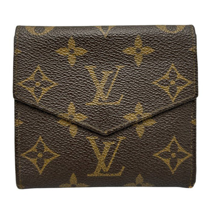 LOUIS VUITTON ルイヴィトン モノグラム ポルトモネビエ 三つ折り財布 M61660 ブランド コンパクト 財布 メンズ レディース ダブルホック 中古 W４