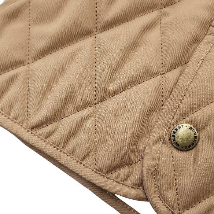 BURBERRY バーバリー ジャケット レディース 秋冬 キルティング 中綿 裏チェック柄 ベージュ 42サイズ FC059-730 中古 T1