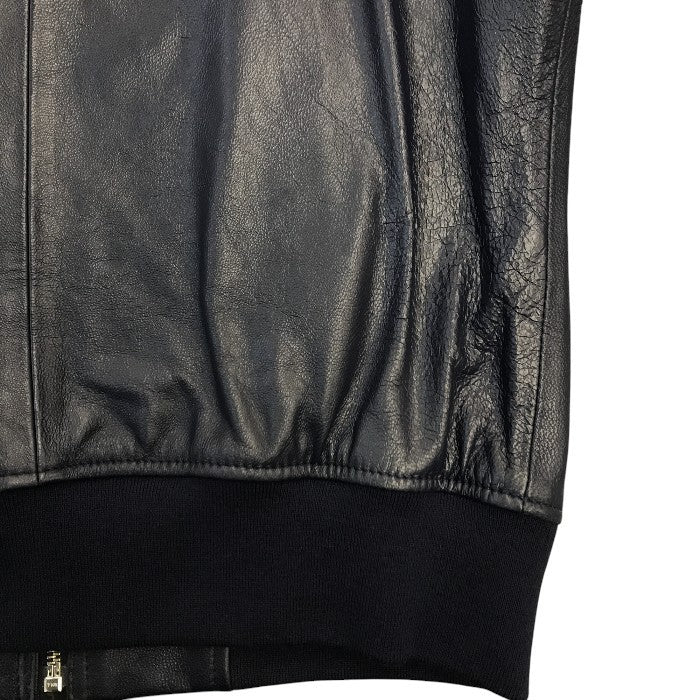 PauI Smith ポールスミス ジャケット メンズ レザー 山羊 ジップアップ ブルゾン ネイビー Sサイズ PP-MN-41502 中古 T1