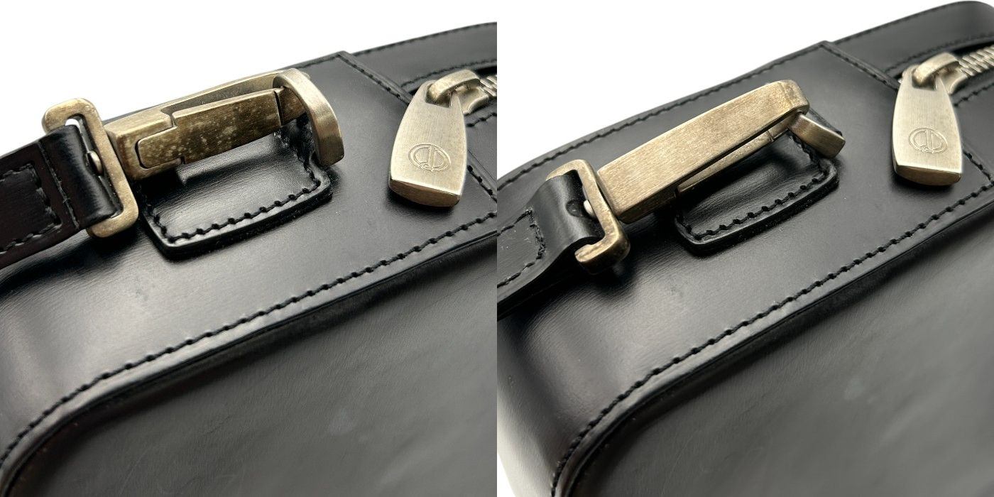 dunhill ダンヒル セカンドバッグ レザー ブラック クラッチバッグ メンズ お出かけ ブランド シンプル 無地 中古 W４