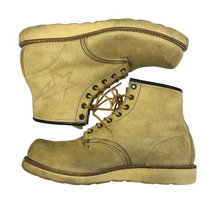 RED WING x A BATHING APE レッドウィング エイプ ワークブーツ メンズ スウェード スエード アイリッシュセッター ベージュ 9.5(約27.5cm) 中古 T1