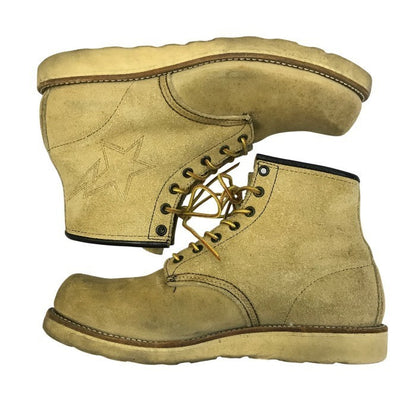 RED WING x A BATHING APE レッドウィング エイプ ワークブーツ メンズ スウェード スエード アイリッシュセッター ベージュ 9.5(約27.5cm) 中古 T1