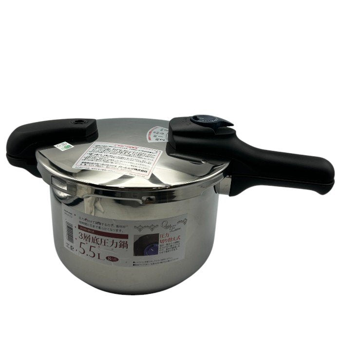 未使用品 パール金属 クイックエコ 3層底切り替え式 圧力鍋 5.5L H-5042 調理器具 鍋 キッチンツール 中古 W４