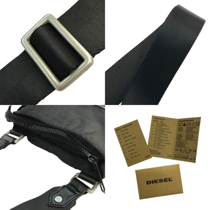 DIESEL ディーゼル ショルダーバッグ ユニセックス ナイロン レザー サコッシュ ブラック 中古 T1