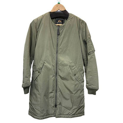 ALPHA INDUSTRIES SENSE OF PLACE アルファインダストリーズ センスオブプレイス ノーカラーコート M レディース MA-1 アウター 秋 冬 カーキ 中古 W４