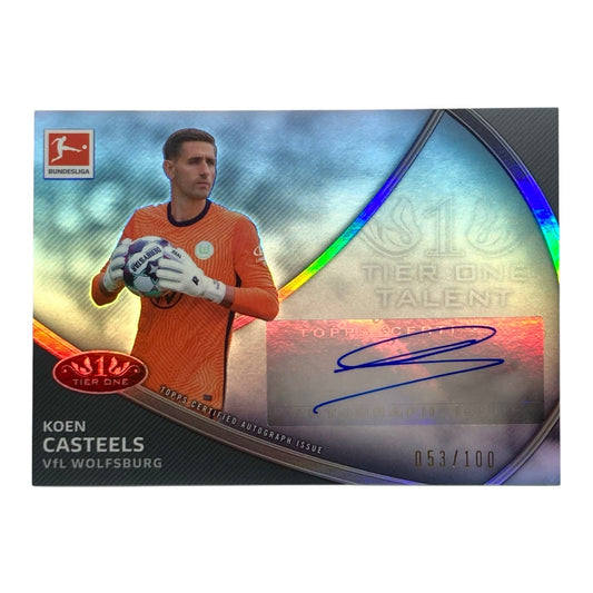 TOPPS サッカーカード TIER ONE KOEN CASTEELS WOLFSBURG 053/100 #TT-KC 中古 IT2