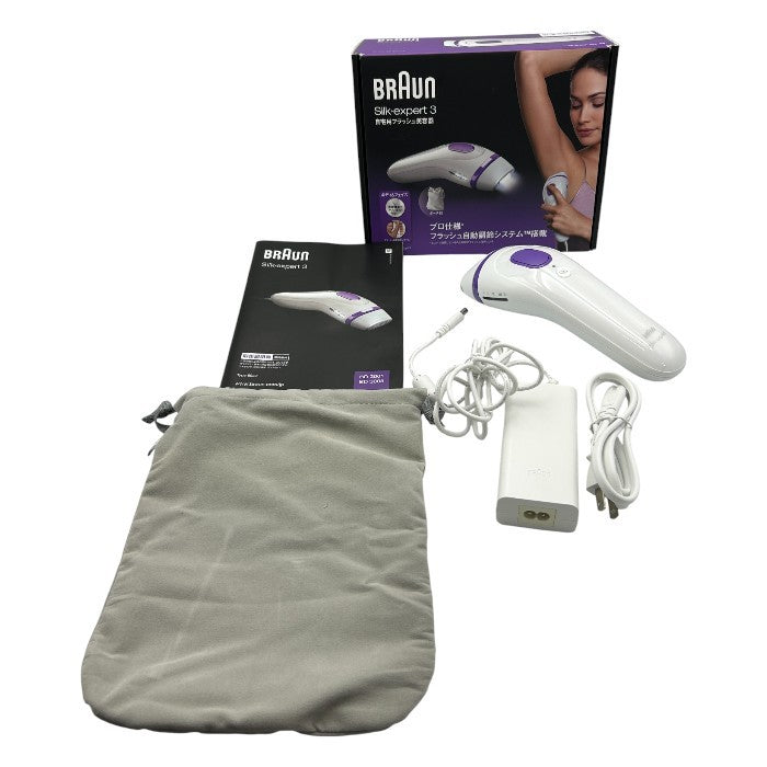 BRAUN ブラウン Silk・expert3 シルクエキスパート 光美容器 BD3005 脱毛 ムダ毛 家電 足 腕 脇 中古 W４