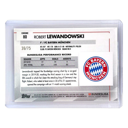 TOPPS サッカーカード CHROME ROBERT LEWANDOWSKI BAYERN MUNCHEN /75 #80 中古 IT1