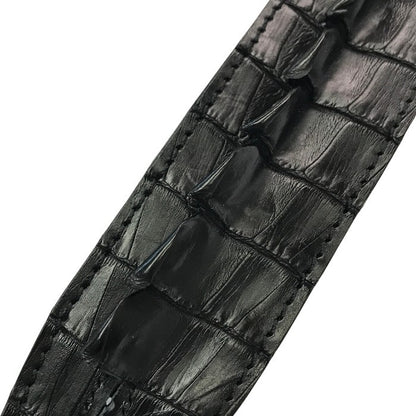 Salve! サルウェー ギターストラップ クロコダイルレザー ワニ革 鰐 ブラック 中古 T1