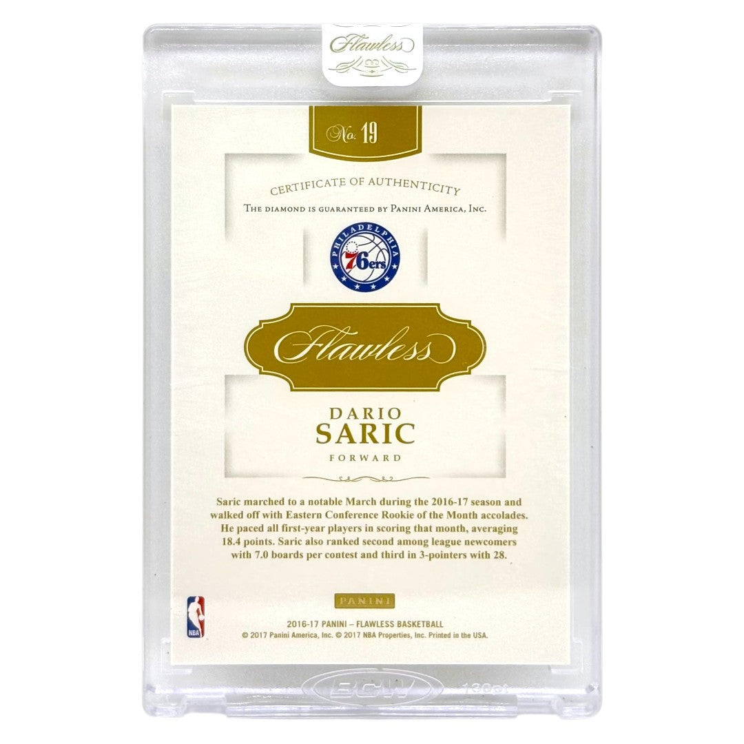 未開封品 PANINI NBAカード FLAWLESS DARIO SARIC PHILADELPHIA 76ERS /25 #19 中古 IT1