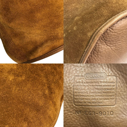 COACH コーチ ショルダーバッグ レディース スウェードレザー オールド スエード バケツ型 USA製 キャメルブラウン 9010 中古 T1