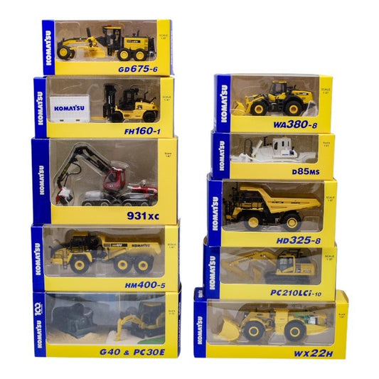 KOMATSU コマツ オリジナルミニチュアカー 10点セット 1/87スケール 非売品 株主優待 建築機械 ミニカー 中古 a1