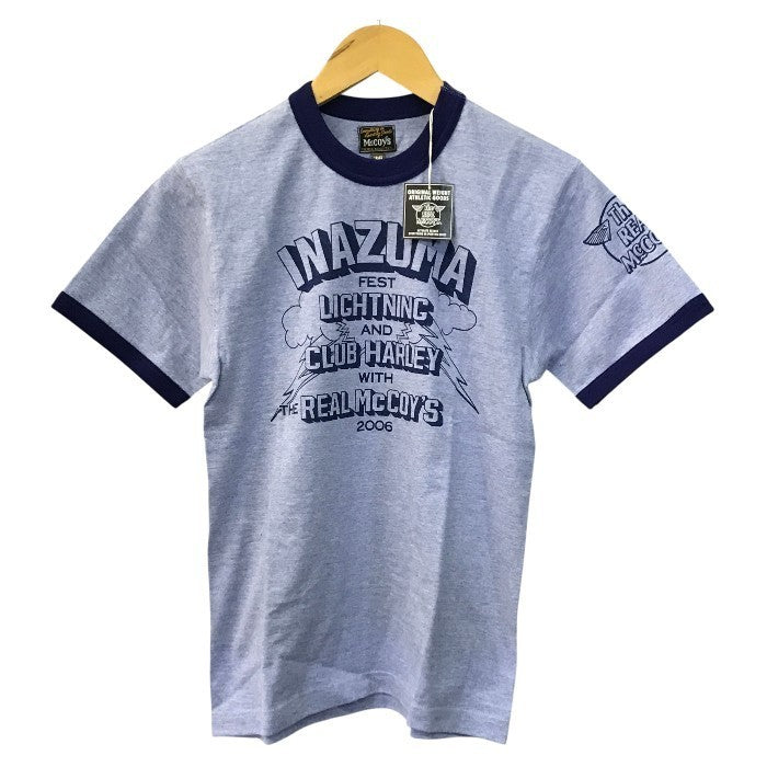 The REAL McCOY’S リアルマッコイズ Tシャツ メンズ 半袖 コットン 稲妻フェスティバル 2006 限定 イナズマ ブルー 36(S)サイズ M6100 中古 T1