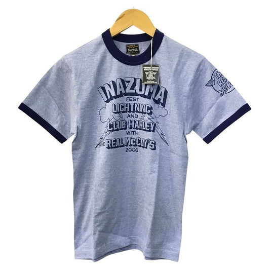 The REAL McCOY’S リアルマッコイズ Tシャツ メンズ 半袖 コットン 稲妻フェスティバル 2006 限定 イナズマ ブルー 36(S)サイズ M6100 中古 T1