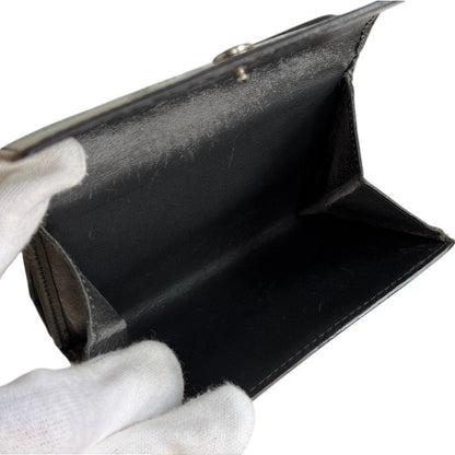 ルイヴィトン LOUIS VUITTON モノグラムマット ポルトモネビエカルトクレディ M65115 二つ折り 財布 コンパクト ミニ グレー メンズ レディース 中古 W４