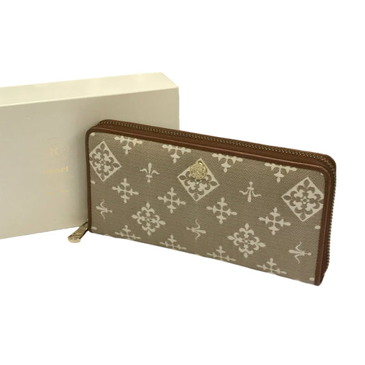 russet ラシット 長財布 レディース ラウンドジップ 三層式小銭入れ 収納大 ベージュ 中古 T1