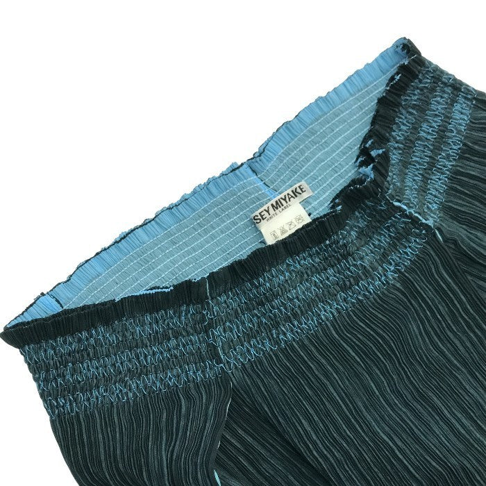 ISSEY MIYAKE イッセイミヤケ ホワイトレーベル ロングスカート レディース プリーツ フレア スリット グリーン/ブルー 2サイズ IM42FG213 中古 T1