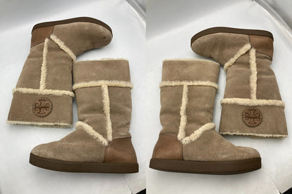 TORY BURCH トリ―バーチ サイドロゴ スウェード ムートンブーツ サイズ約22.5cm 中古 D4