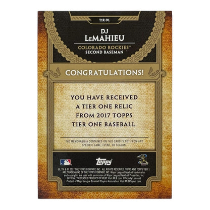 TOPPS MLBカード TIER 1 DJ LEMAHIEU COLORADO ROCKIES /331 #T1R-DL 中古 IT2