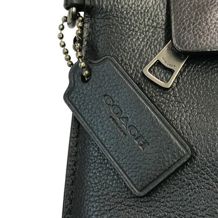COACH コーチ セカンドバッグ ユニセックス レザー クラッチバッグ ストライプ ブラック F31514 中古 T1