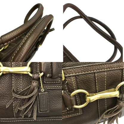 COACH コーチ ハンドバッグ レディース レザー トートバッグ ベルトデザイン ブラウン 10212 中古 T1