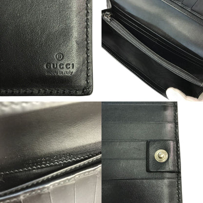 GUCCI グッチ GGシグネチャー DORIAN 長財布 メンズ 2つ折り レザー ドリアン シマ エンボス ブラック 481727 中古 T1