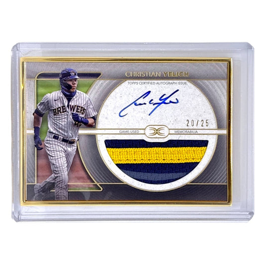 TOPPS MLBカード DEFINITIVE COLLECTION CHRISTIAN YELICH MILWAUKEE BREWERS /25 #FAC-KHI 中古 IT1
