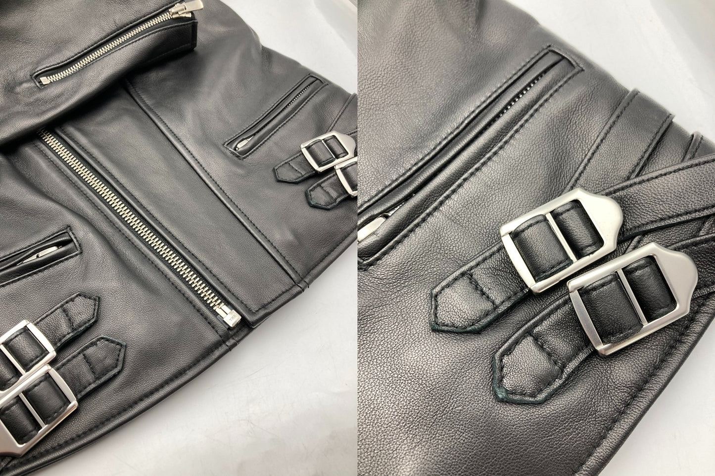 LE CIEL BLEU ルシェルブルー ラムレザー ダブルライダース ジャケット 19S64002-1 サイズ36 レディース 中古 D4