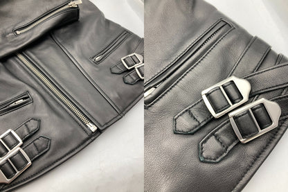 LE CIEL BLEU ルシェルブルー ラムレザー ダブルライダース ジャケット 19S64002-1 サイズ36 レディース 中古 D4