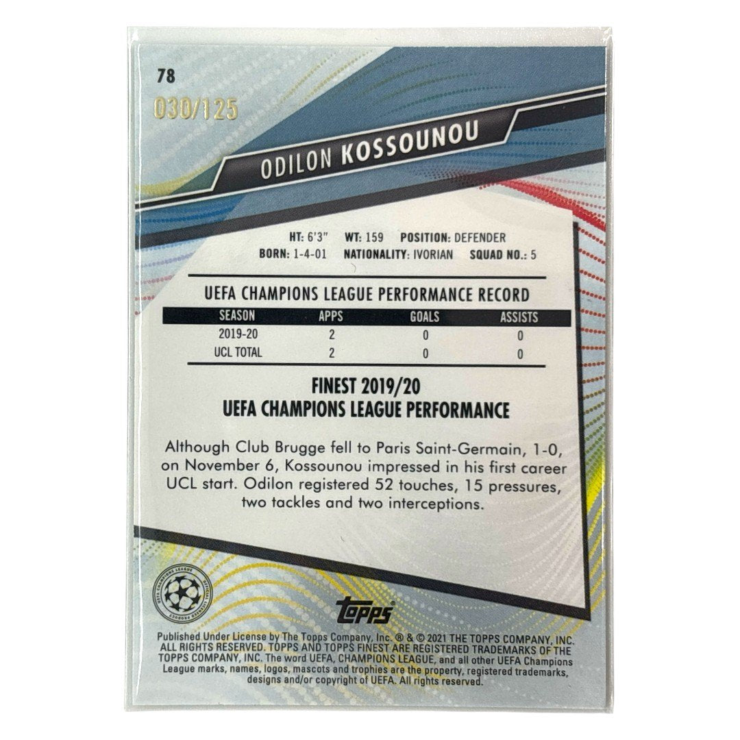 TOPPS サッカーカード FINEST ODILON KOSSOUNOU CLUB BRUGGE 030/125 #78 中古 IT1