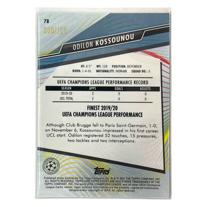 TOPPS サッカーカード FINEST ODILON KOSSOUNOU CLUB BRUGGE 030/125 #78 中古 IT1