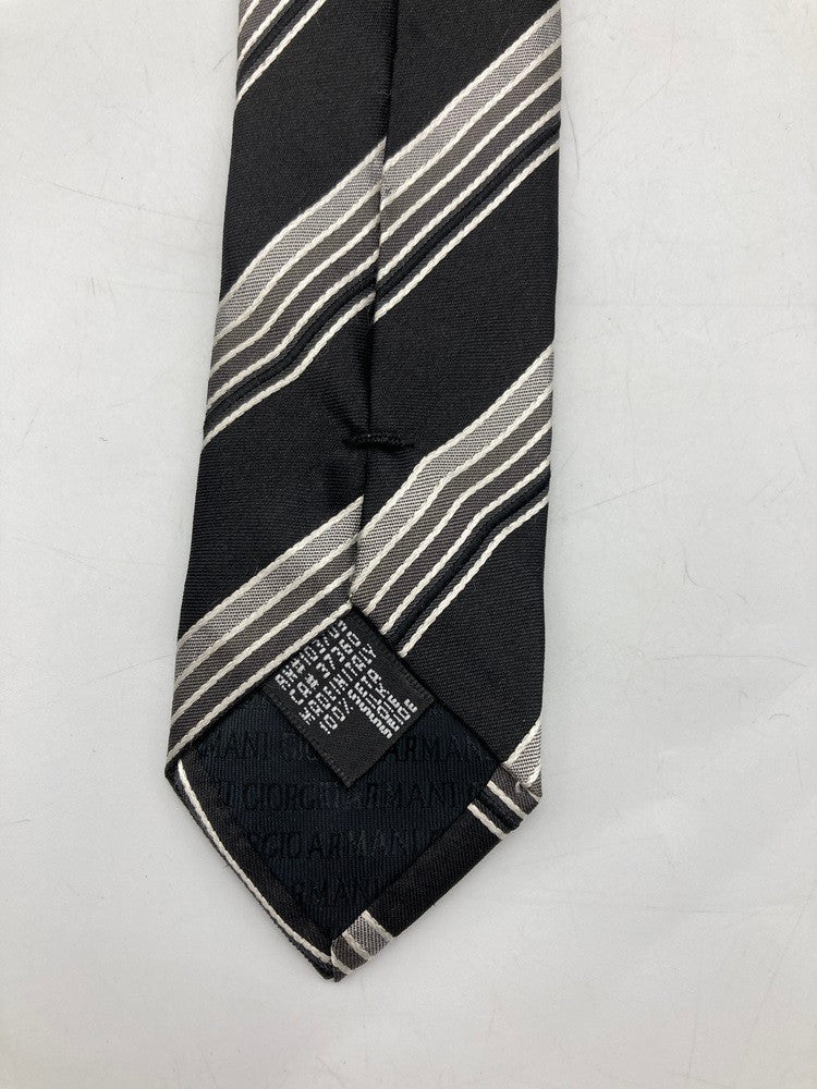 GIORGIO ARMANI ジョルジオアルマーニ シルク100％ ネクタイ レジメンタル 中古 D4