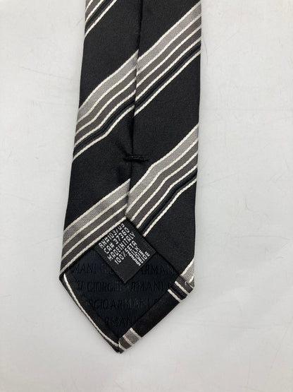 GIORGIO ARMANI ジョルジオアルマーニ シルク100％ ネクタイ レジメンタル 中古 D4